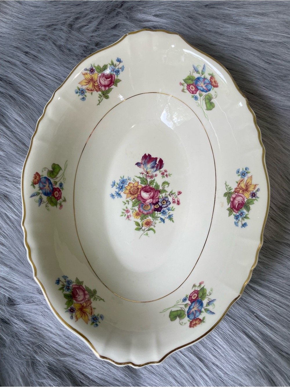 Vintage Santa Rosa by Syracuse China oval serving bowl